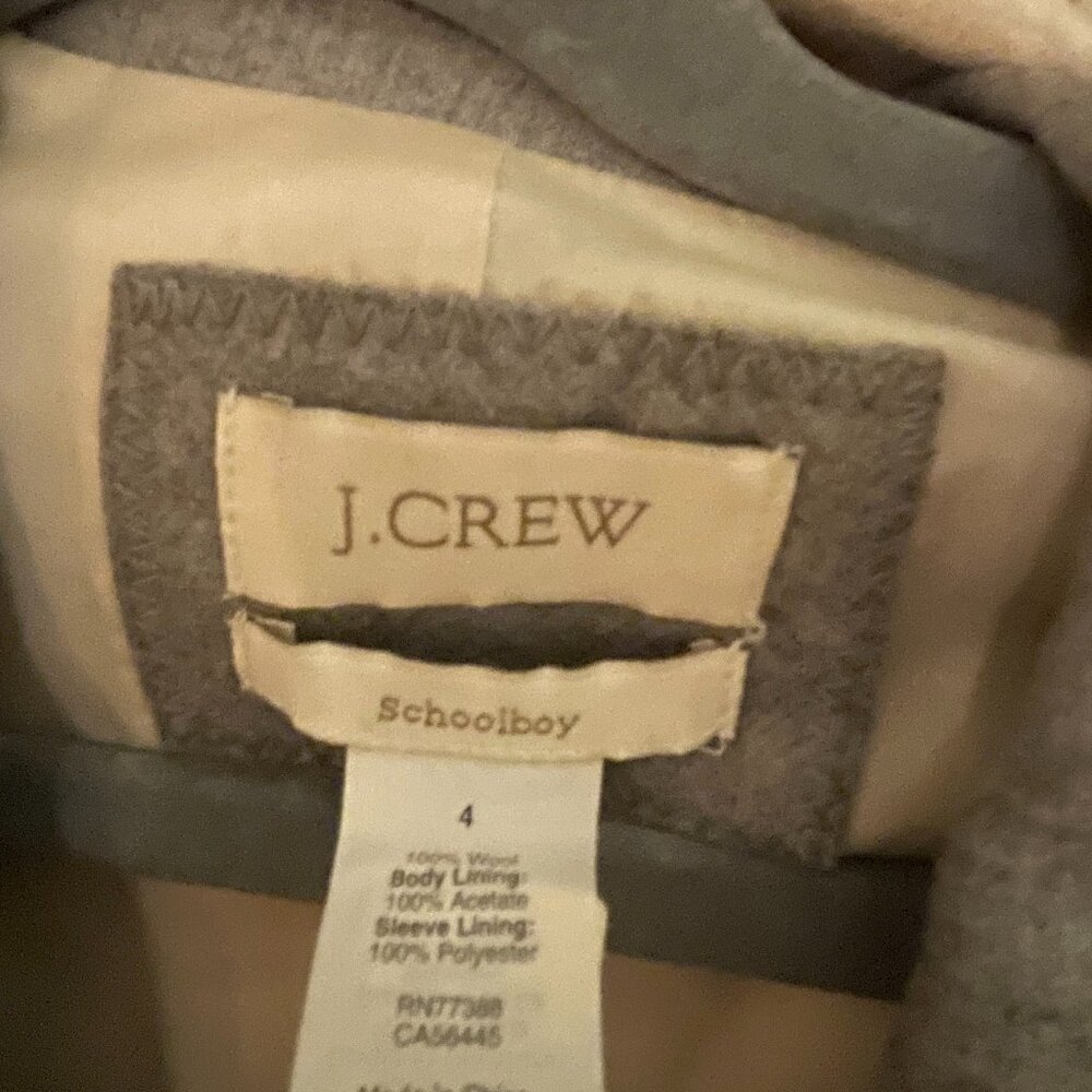 JCrew Schoolboy Gray blazer Sz 4